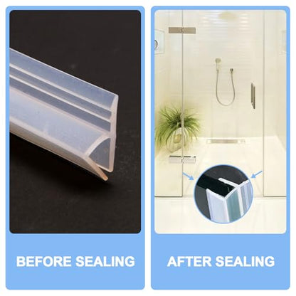 Shower Door Seal Strip (Leak-Proof, 10FT Long, 1/2'' Inch Wide, Silicone), Frameless Glass Door Weather Stripping - size: 12mm