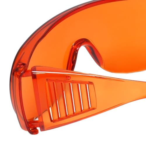 Calabria Fit Over Safety Glasses | Polarized Sunglasses Over Glasses | Wrap Around Anti-Fog | Scratch Resistant | Unisex - color: Dark Orange Red