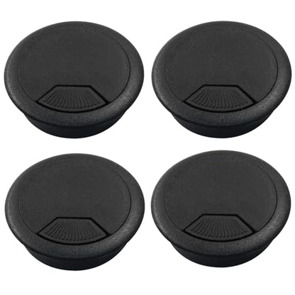 Bivethoi 4pcs 2 inch Desk Wire Cord Cable Grommets Hole Cover for Office PC Desk Cable Cord Organizer Plastic Cover Black - size: 2 inch