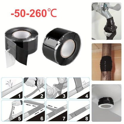 Heavy Duty Waterproof Silicone Tape, Self-Fusing Leak Seal Repair Tape, Instant Leak Stop for Pipes Ducts Automotive Plumbing, Extreme Temperature Resistance No Tools Needed - color: White