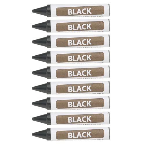 PATIKIL Furniture Markers Touch Up, 9Pcs Wax Wood Filler Sticks Furniture Repair Crayons for Scratches Wood Floor Holes Tables, Black - color: Black