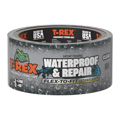 T-REX Waterproof and Pool Repair Tape - Patch Pool Liner No Kit Needed, Permanent, Works Underwater, Sticks to Wet Surfaces - Clear, 1.88" x 30 ft. (Pack of 1) - size: 1-pack Clear