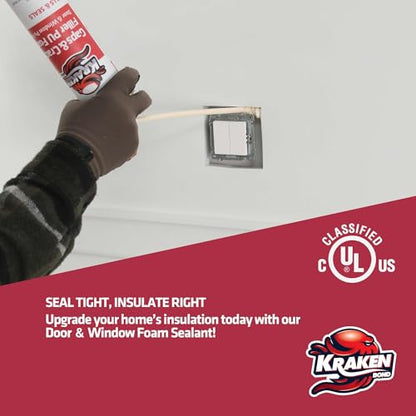 Kraken Bond Gaps & Cracks Expanding Foam Sealant - (48x12oz) High Expansion Polyurethane Spray Foam for Window & Door, Straw Use Waterproof High Yield Gap Filler - 48 Pack - size: 48 Pack