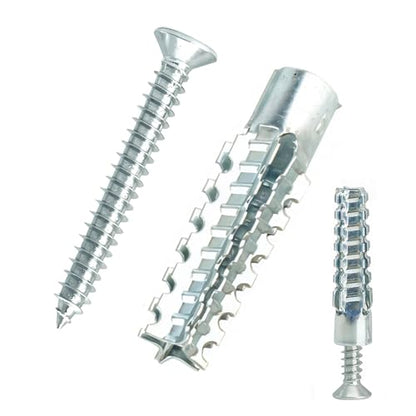 70 Packs Heavy Duty Hollow Wall Anchors with Screws, Loose Hinge and Stripped Hole Repair Kits (6x32mm,Silver) - size: Silver-M6*32