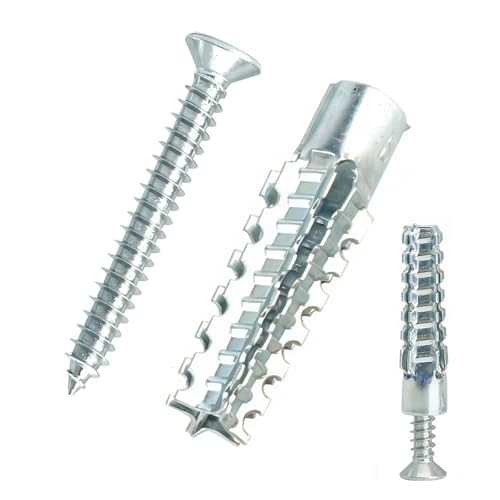 70 Packs Heavy Duty Hollow Wall Anchors with Screws, Loose Hinge and Stripped Hole Repair Kits (6x32mm,Silver) - size: Silver-M6*32