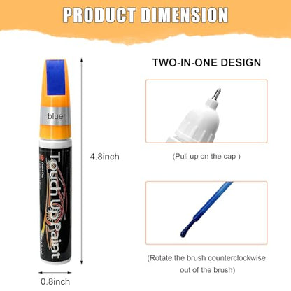 Touch Up Paint Pen for Cars, 2 in 1 Quick Drying Touch Up Pen Lasting Auto Scratch Remover, 0.4 Fl Oz Color Accurate Paint Pens Quick & Easy Solution to Repair Scratches (Blue) - color: Blue