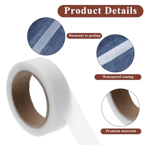1 Roll 65' Iron on Hot Melt Seam Sealing Tape, Waterproof Fabric Repair Adhesive Fusible Tape for Outdoor Gear Raincoat Tent Awning Sportswear