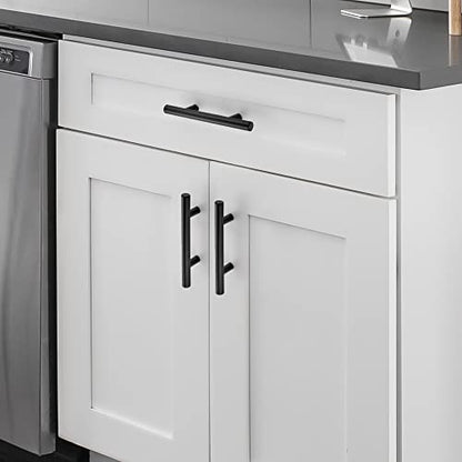 Ravinte Hardware 10 Pack Cabinet Handles with 3 Inch (76mm) Hole Center Matte Black Cabinet Pulls Stainless Steel Drawer Pulls, Kitchen Knobs for Dresser Drawer, 5 Inch Overall Length - color: Matte Black T-Shaped, size: 3" Hole Center