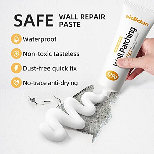 2pcs Drywall Repair Kit Hole Repair Patch Kits Wall Spackle Repair Paste Wall Mending Agent Quick Fix Solution for Home Wall, White Repair Putty Plaster Dent & Wood Scratch Repair - color: 2 Pack