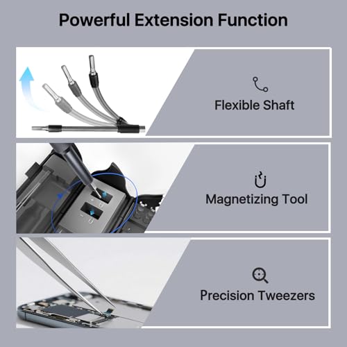 AXTH 128-in-1 Precision Screwdriver Set, Professional Magnetic Mini Repair Tool Kit for Phone, Computer, Watch, Laptop, Macbook, Ring Doorbell, Eyeglass, Electronic, [Bearing Steel] Screw Driver - style: 128in1