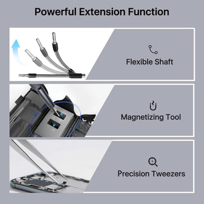 AXTH 128-in-1 Precision Screwdriver Set, Professional Magnetic Mini Repair Tool Kit for Phone, Computer, Watch, Laptop, Macbook, Ring Doorbell, Eyeglass, Electronic, [Bearing Steel] Screw Driver - style: 128in1