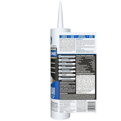 GE All Purpose Silicone Caulk, Clear, 10 fl oz Cartridge, 12 Pack - 100% Waterproof Silicone Sealant, Stronger Adhesion, Freeze & Sun Proof - color: Clear, style: 12 Pack