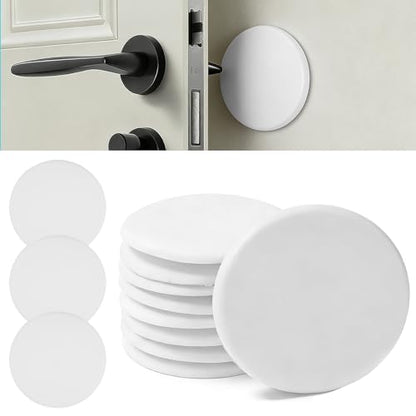 12 Pack 8cm White Door Stoppers for Wall, Self-Adhesive Shock Absorbent Bumpers, Wall Protector Pads for Door Knobs, Prevents Scratches and Damage, Noise Reduction