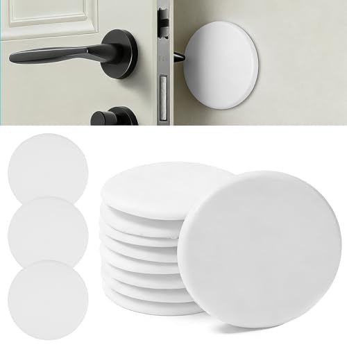12 Pack 8cm White Door Stoppers for Wall, Self-Adhesive Shock Absorbent Bumpers, Wall Protector Pads for Door Knobs, Prevents Scratches and Damage, Noise Reduction