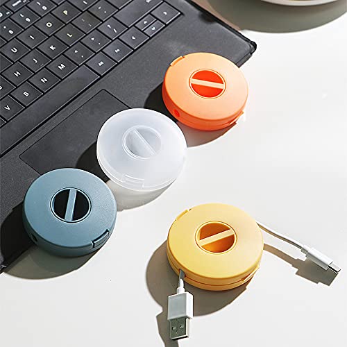 SITAKE 4PCS Cable Management, Retractable Portable Cord Organizer, 4 Colors Flexible Cable Organizer for Home Office Classroom (Round) - color: Round