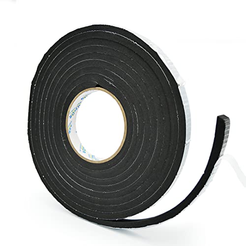 Alenor EPDM Black Foam Insulation Tape Self Adhesive 2/5"x3/5" x 16' Ft –Pack of 1- Weather Stripping for Doors & Windows,Soundproofing,Door Seal,Weatherstrip,Pipe Cooling,Air Conditioning Seal Strip - size: 2/5"x 3/5" Inch x 16' Ft
