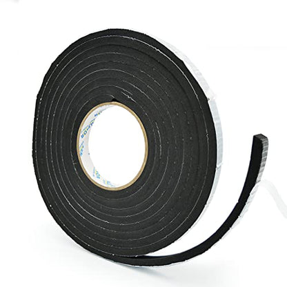 Alenor EPDM Black Foam Insulation Tape Self Adhesive 2/5"x3/5" x 16' Ft –Pack of 1- Weather Stripping for Doors & Windows,Soundproofing,Door Seal,Weatherstrip,Pipe Cooling,Air Conditioning Seal Strip - size: 2/5"x 3/5" Inch x 16' Ft
