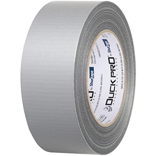 Duck Pro by Shurtape Utility Grade, Co-Extruded Cloth Duct Tape for Packaging, Sealing, Waterproofing, 48mm x 60yd, 6.0 mil, Silver, 1 Roll (105449)