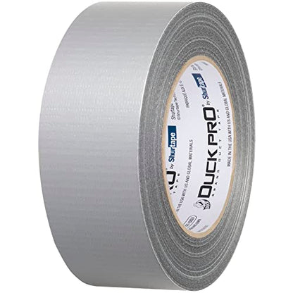 Duck Pro by Shurtape Utility Grade, Co-Extruded Cloth Duct Tape for Packaging, Sealing, Waterproofing, 48mm x 60yd, 6.0 mil, Silver, 1 Roll (105449)
