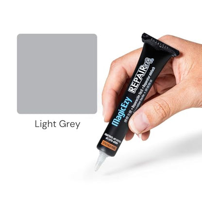 MagicEzy Tile RepairEzy - (Light Gray) Touch Up Paint Filler for Bathroom Tiles, Appliance, Furniture, Walls, Counter Tops - Glossy Finish - color: Light Gray
