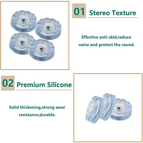 20 PCS Transparent Round Furniture Pads,Non Slip Non Skid Furniture Feet for Table,Desk,Chair,Sofa Leg,Noise Canceling Heavy Duty Furniture Sliders,Furniture Cups to Protect Hardwood Floors (22x7mm) - size: 22x7mm