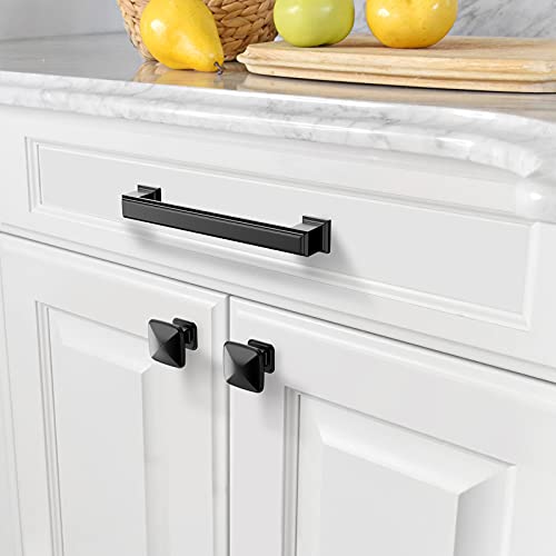 Amerdeco 10 Pack K0003MB Matte Black Cupboard Drawer Knobs Kitchen Cabinet Knobs Single Hole Cabinet Handles Dresser Knobs - color: Matte Black, size: 10 Pack