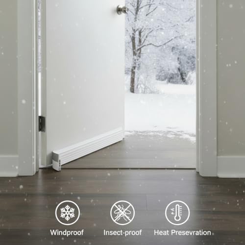 Premium Adjustable Door Draft Stopper - Under Door Sweep Weather Stripping with Strong Adhesive, Soundproof & Energy-Saving Seal for Exterior/Interior Doors, Cold Air & Noise Blocker - size: black