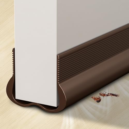 Door Draft Stopper, 36" Cuttable Door Sweep for Bottom of Door, Under Door Draft Blocker Insulator, Weather Stripping Door Seal, Door Gap Filler Soundproof, Dust Blocker, Noise Stopper (Brown, 2Pcs) - color: Brown, size: 2Pcs