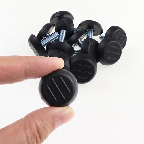 M6 Adjustable Furniture Levelers Table Feet Screw in Threaded, Screw on Chair Foot Glides Leveling for Tables, Chairs, Furniture Legs(M6-12PCS) - size: M6-12PCS