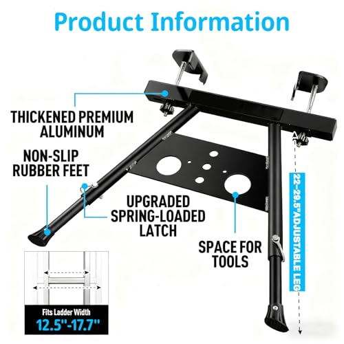 Ladder Stabilizer, Extension Ladder Stabilizer Adjustable Leg 22-29.5" Withstands 300 Lbs Weight Rating, Aviation Aluminium Ladder Stabilizers for Roof