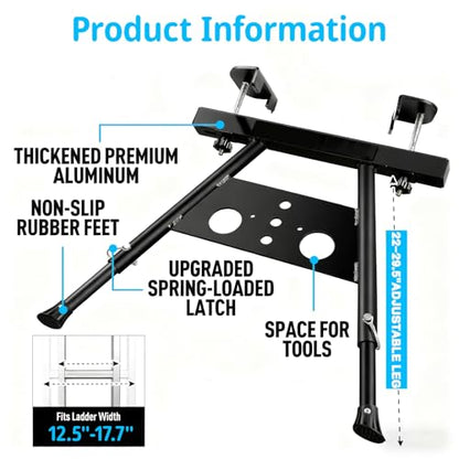Ladder Stabilizer, Extension Ladder Stabilizer Adjustable Leg 22-29.5" Withstands 300 Lbs Weight Rating, Aviation Aluminium Ladder Stabilizers for Roof