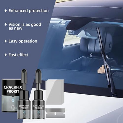 2PCS Crack fix Pro Kit Windshield Crack Repair Fluid Kit Windshield Repair Car Chips and Cracks Car Glass Repair Kits