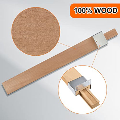 Maitys 2 Pcs Wood Drawer Slides Bottom Mount Classic 16 Inches Center Guide Track with Metal Slide Glides Traditional Wooden Drawer Rails for Dresser Replacement - size: 16 Inches