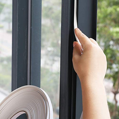 Hestya 1/8 in x 3/8 in x 32.8 ft Foam Draught Excluder Weather Strip Tape Weatherstrip Weather Seals for Door, Soundproofing Door Seal, Weatherstrip, Air Conditioning Seal Strip(3 mm,White) - size: 3 mm