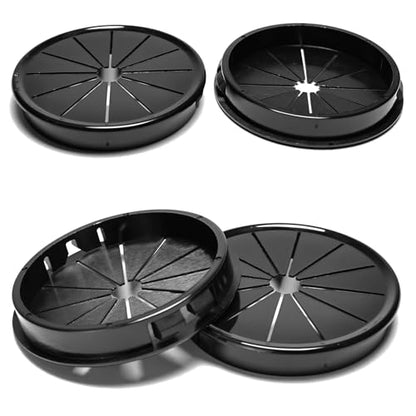 4 Pcs Cable Grommet, Snap Bushing 2-5/8" (70 mm) Mounting Diameter, Flexible Petal-Shaped Buckle Round Nylon Desk Grommet for Wires Through Countertop Cord Organizer and Protection, Black - style: 2-5/8" -RSB 4PCS