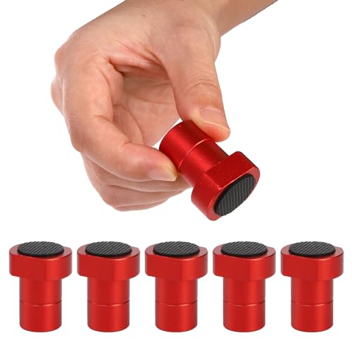 SOUJOY 6 Pack Bench Dogs, 3/4 inch Aluminum Alloy Bench Dog Stops with Non-Slip Pads, Woodworking Bench Dog Clamp for MFT Tables and DIY Projects, Red