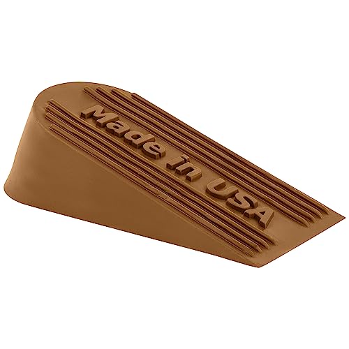 Large Rubber Door Stopper Made in USA - Door Stop Wedge for Carpet, Tile, or Concrete Floor, Door stoppers for Bottom of Door -Heavy Duty for Commercial & Home Use - 6.5 x 2.75 x 1.9 Inches Coffee - color: Coffee