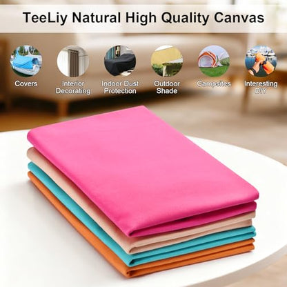 Cotton Canvas Fabric, 16oz Natural Duck Canvas Fabric Textil Medium Weight 59" Wide x 36" Lengths for Painting, Sewing, Bag, Embroidery and Crafts Projects (Khakil) - color: Khakil