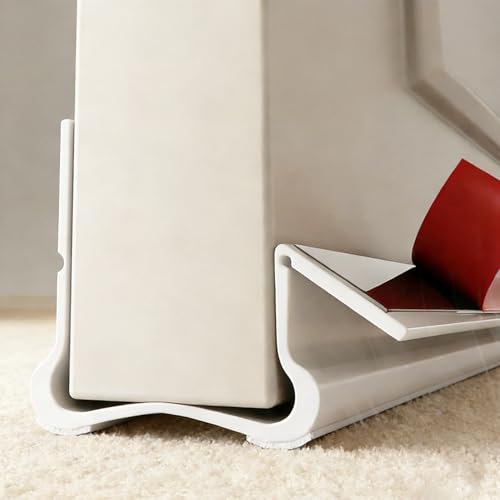 36" Under Door Draft Stopper, Draft Stopper for Bottom of Door, Weather Stripping for Doors, Self-Adhesive Door Seal for Sound, Cold, Moisture(White) - color: White