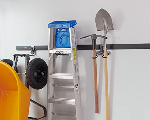 Rubbermaid FastTrack Rail Garage Organization Multi-Purpose Hook 50 lbs Capacity Satin Nickel Wall Mounted Storage System Direct Mount into FastTrack Garage Rail for Home/Garage Organization - size: 1 Count (Pack of 1), style: Multi-Purpose Hook