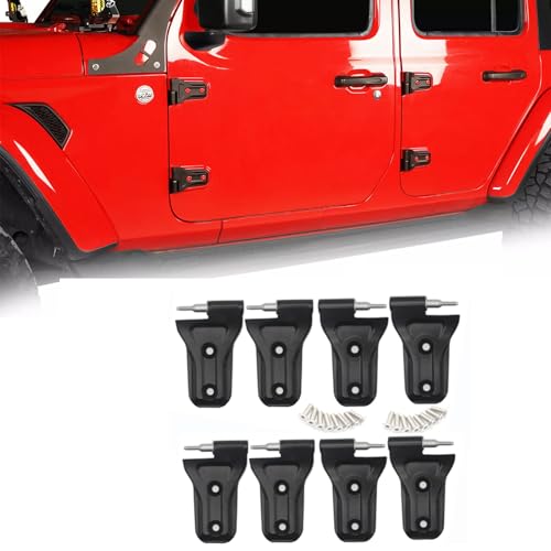 for Jeep Door Hinges Wrangler JL Inside and Outside 4 Door Hinge Assembly Kits Compatible with Jeep Wrangler JL & Gladiator JT 2018-2026 (16 Pcs w/ 36 Pcs Screws) - size: for Jeep JL (16Pcs)