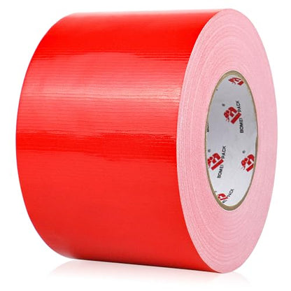 BOMEI PACK 4" Red Duct Tape Wide Roll,4 Inch x 60 Yards,Industrial Grade Duct Tape,Heavy Duty,Waterproof and UV Resistant,Residue Free for Repairing,Home and Craft - color: Red