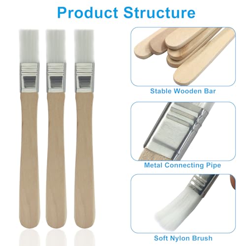 12 Pcs Soft Bristle Paint Brush, 5 Inch Wood Handle Trim Painting Tool Small Paint Brushes, Edge Painting Tool for Walls/Touch Up/Cabinets/Fences（Yellow） - color: Yellow