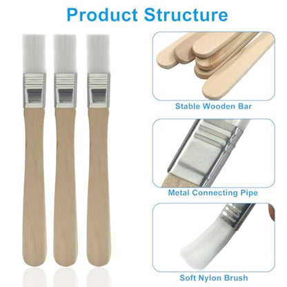 12 Pcs Soft Bristle Paint Brush, 5 Inch Wood Handle Trim Painting Tool Small Paint Brushes, Edge Painting Tool for Walls/Touch Up/Cabinets/Fences（Yellow） - color: Yellow