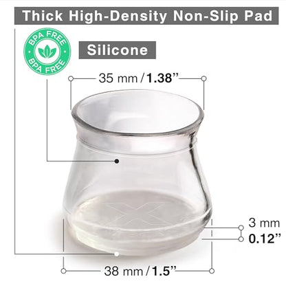 X-Protector Silicone Chair Leg Floor Protectors with Non-Slip Furniture Pads - 32 PCS 1.3" - 2" - Anti-Slip Chair Leg Covers - Non-Skid Furniture Leg Caps - Furniture Pads for Hardwood Floors! - size: 1.3 - 2 inches