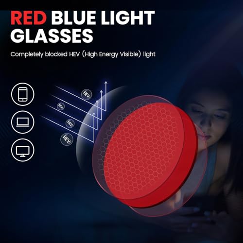 Eyekepper Red Lens Blue Light Glasses Men,Fitover Blue Light Blocking Glasses Women, Red Light Glasses Eye Protection - Black Red - color: Red Tinted-1806-black Red