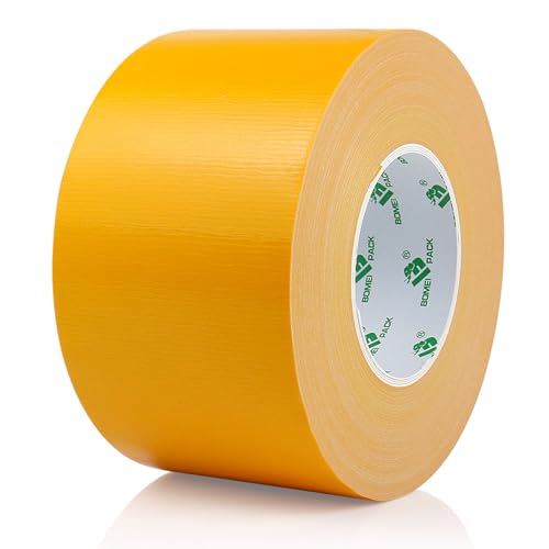 BOMEI PACK Yellow Sticky Duct Tape Heavy Duty Strong Industrial Color Duct Tape 3.6inch x 72yds for Packing and Repairing 1 Pack - color: Yellow