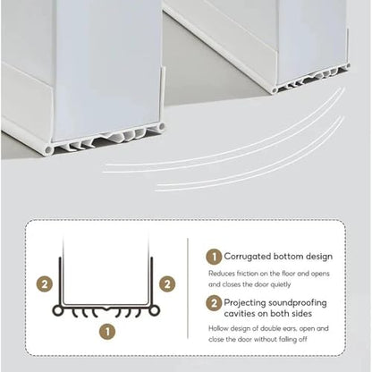 Upgrade Vinyl Door Seal Strip Bottom 35×2 Inch Adjustable Door Sweeps Door Draft Stoppers for Bottom of Door Easy to Install Under Door Weather Stripping, Blocks Dust/Insects/Noise