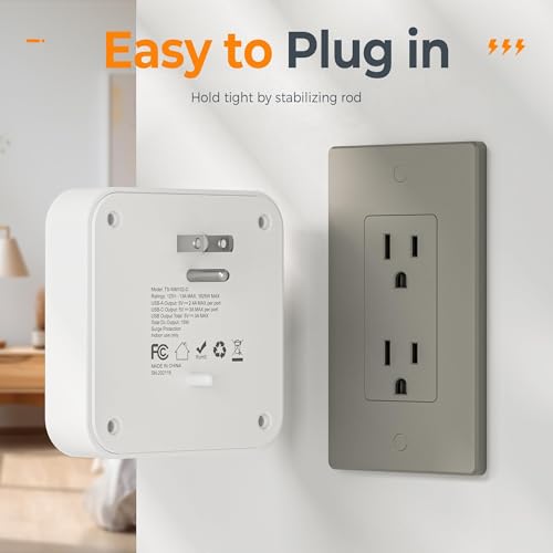 TESSAN Multi Plug Outlet Extender, Surge Protector Splitter with 3 USB (1 USB C Port) Wall Charger, Multiple Expander for Travel, Home, College Dorm Room - style: 1 USB C