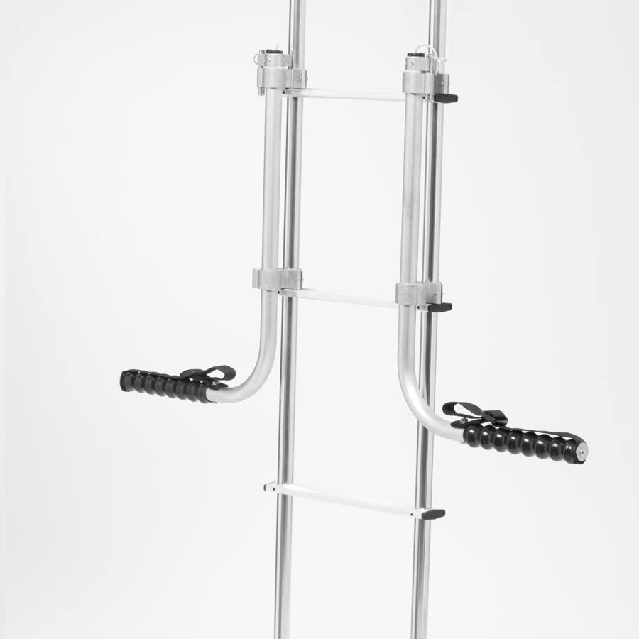 Surco A501CR Ladder Mounted Swing Away 6-Chair Rack - Compatible with all 1" Tube Van and RV/Motorhome Ladders; Brite Dipped Polished Finish